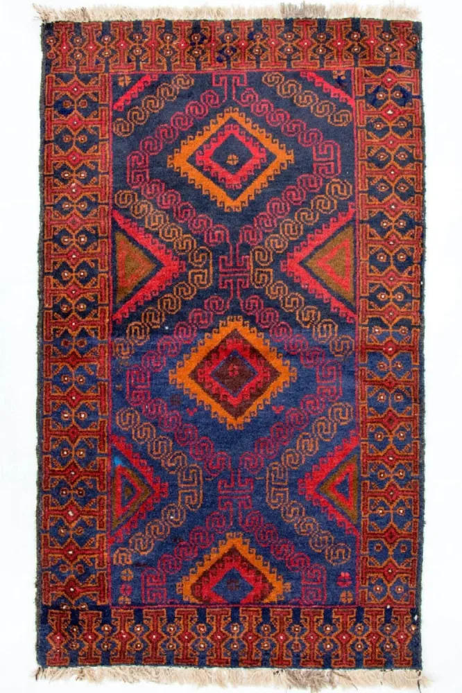 Balutsj-teppe - 140 x 79 cm - blå