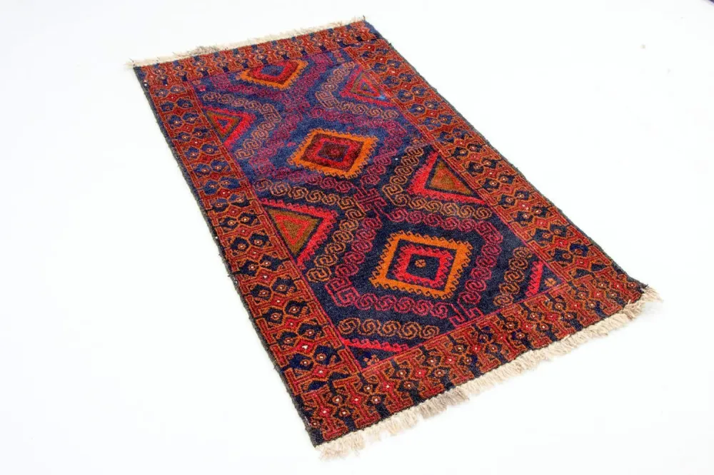 Balutsj-teppe - 140 x 79 cm - blå