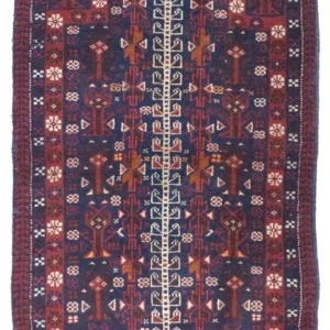 Balutsj-teppe - 140 x 87 cm - blå