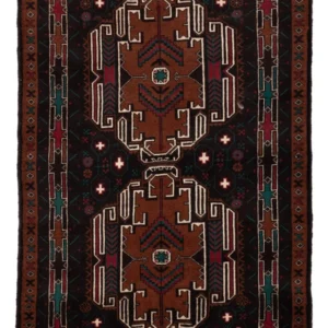 Balutsj-teppe - 140 x 90 cm - flerfarget