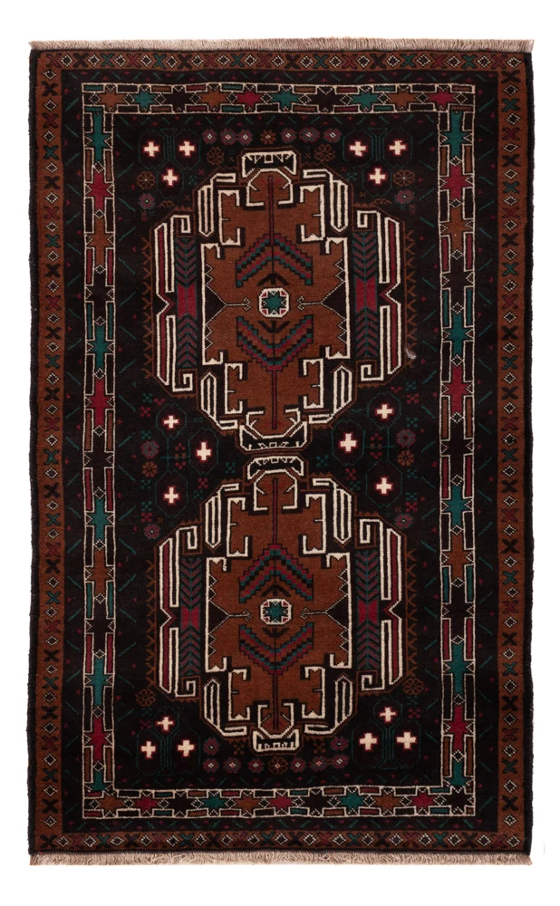 Balutsj-teppe - 140 x 90 cm - flerfarget