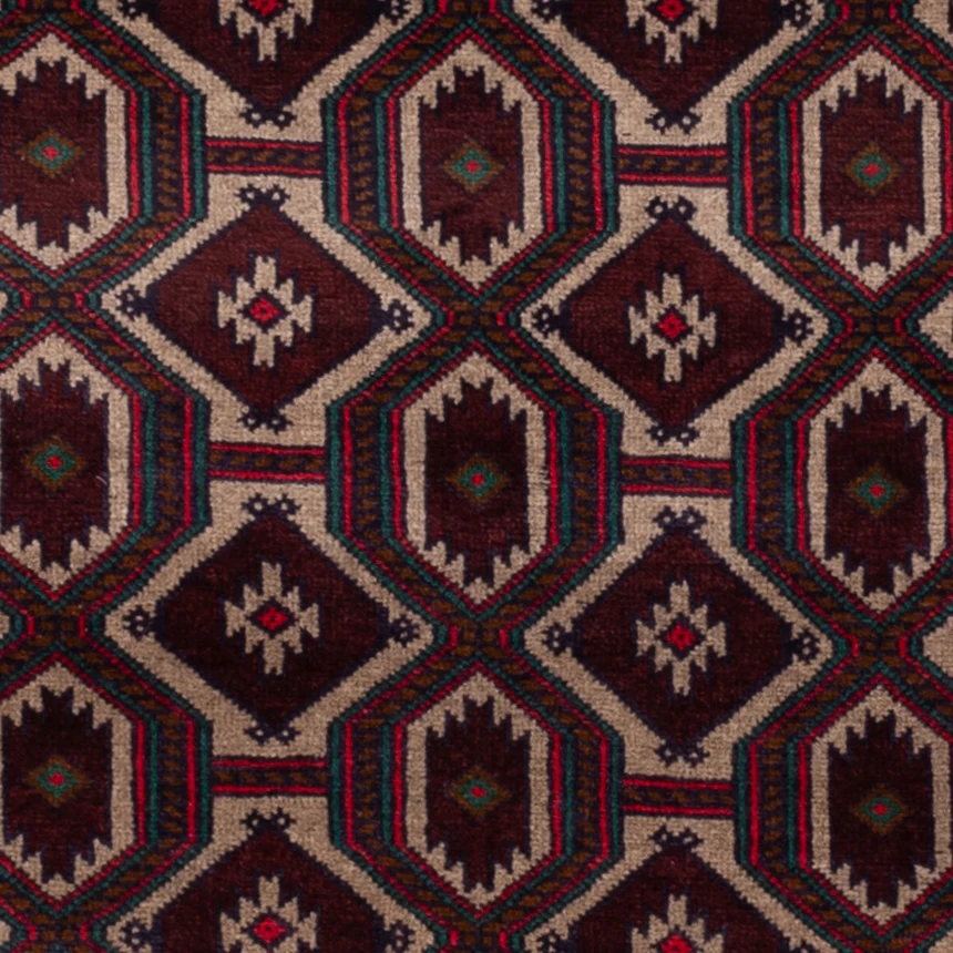 Balutsj-teppe - 140 x 90 cm - flerfarget