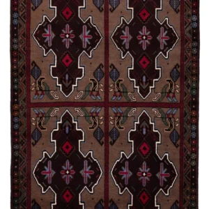 Balutsj-teppe - 140 x 90 cm - flerfarget