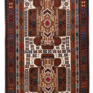 Balutsj-teppe - 140 x 90 cm - krem