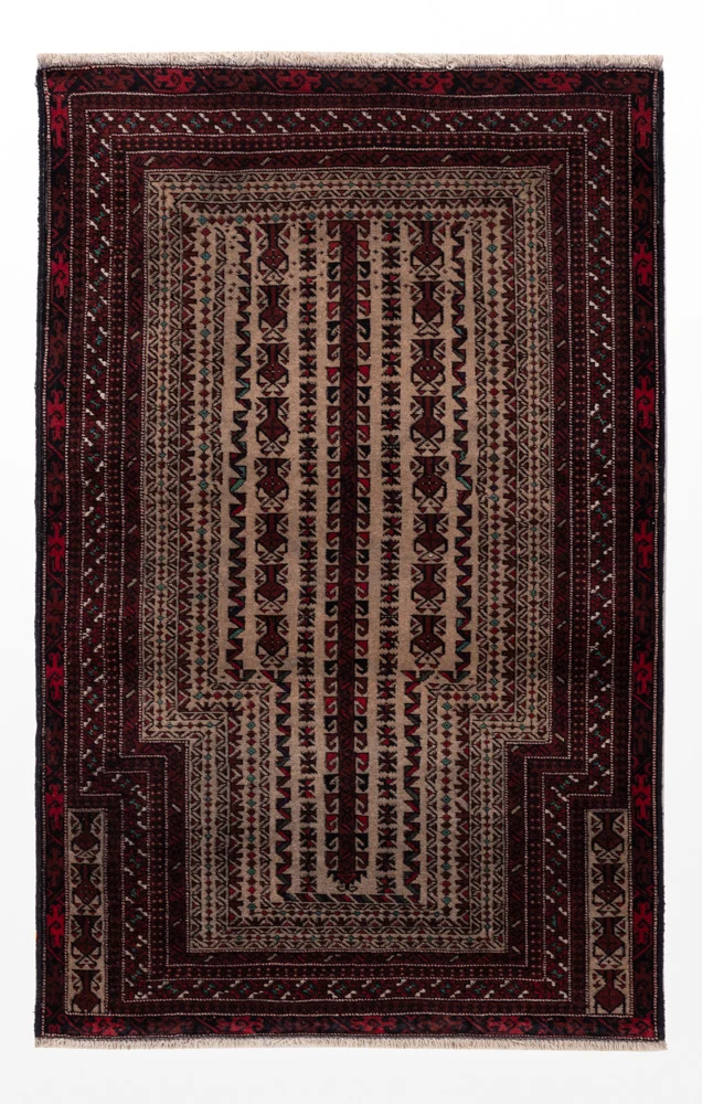 Balutsj-teppe - 156 x 93 cm - krem