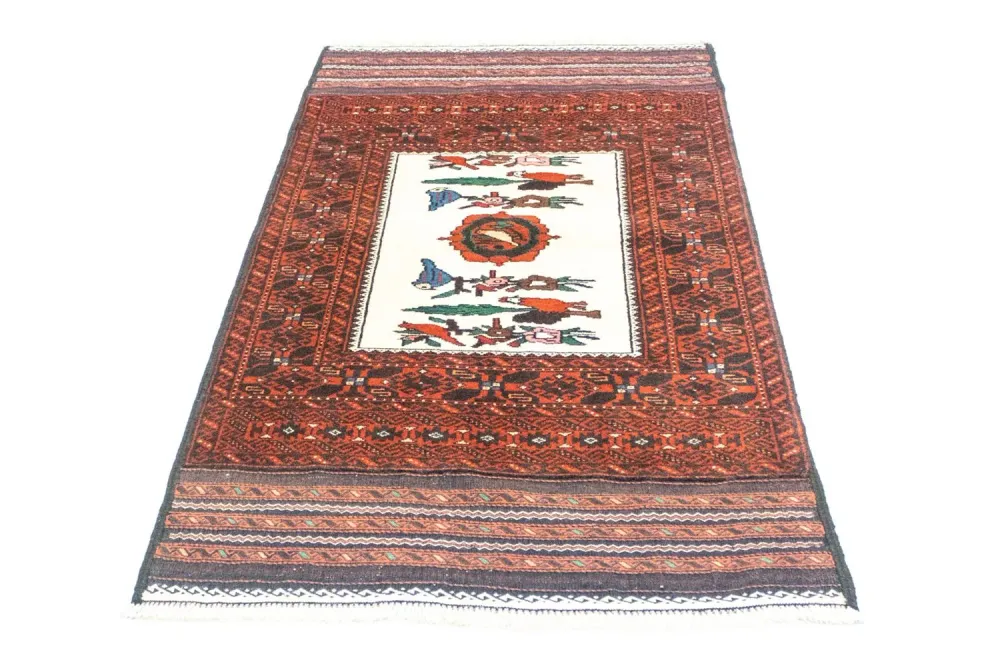 Balutsj-teppe - 157 x 90 cm - oransje