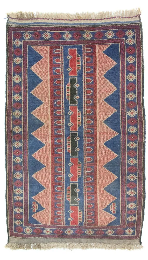 Balutsj-teppe - 160 x 84 cm - blå