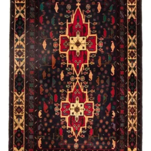 Balutsj-teppe - 180 x 115 cm - mørkeblå