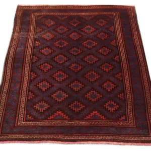 Balutsj-teppe - 180 x 121 cm - mørk rød