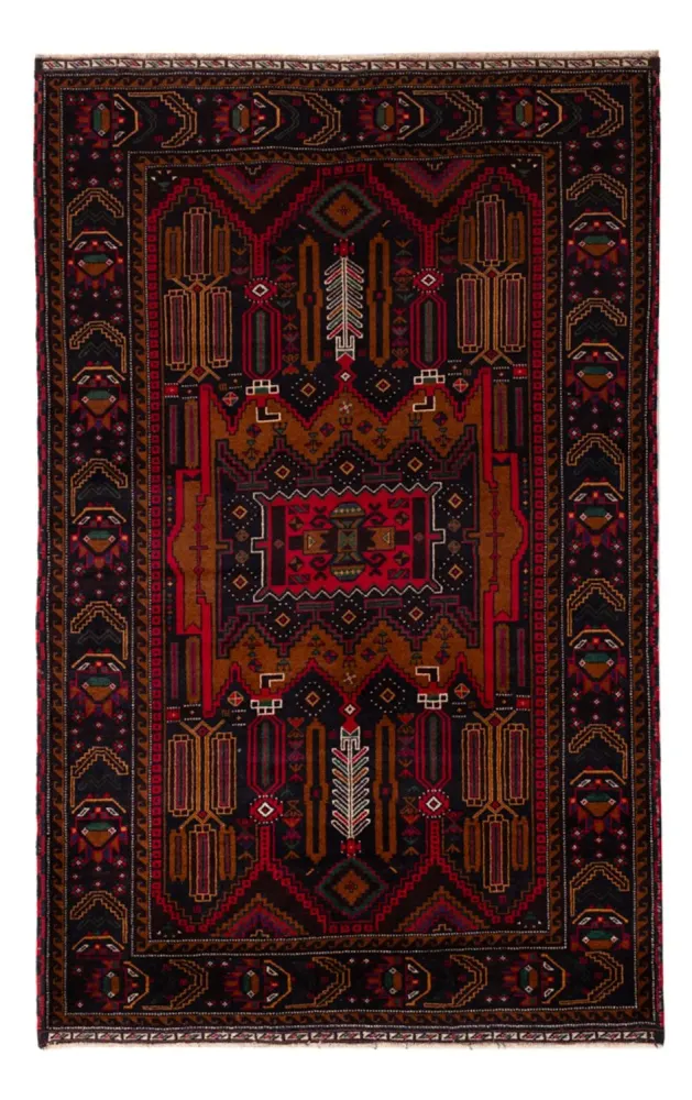 Balutsj-teppe - 195 x 117 cm - mørk rød