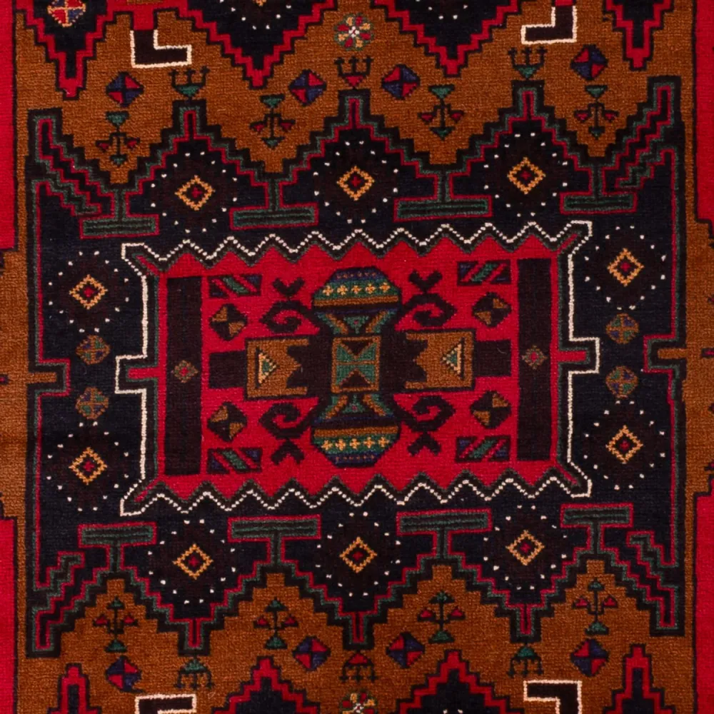 Balutsj-teppe - 195 x 117 cm - mørk rød