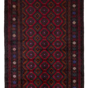 Balutsj-teppe - 203 x 120 cm - mørk rød