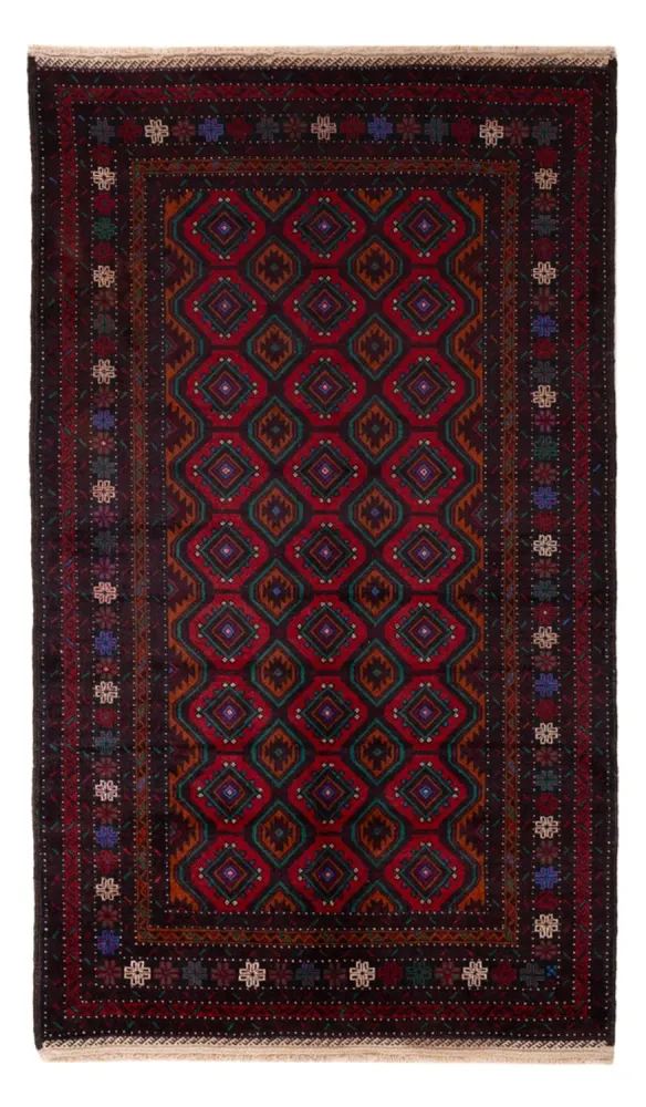 Balutsj-teppe - 203 x 120 cm - mørk rød