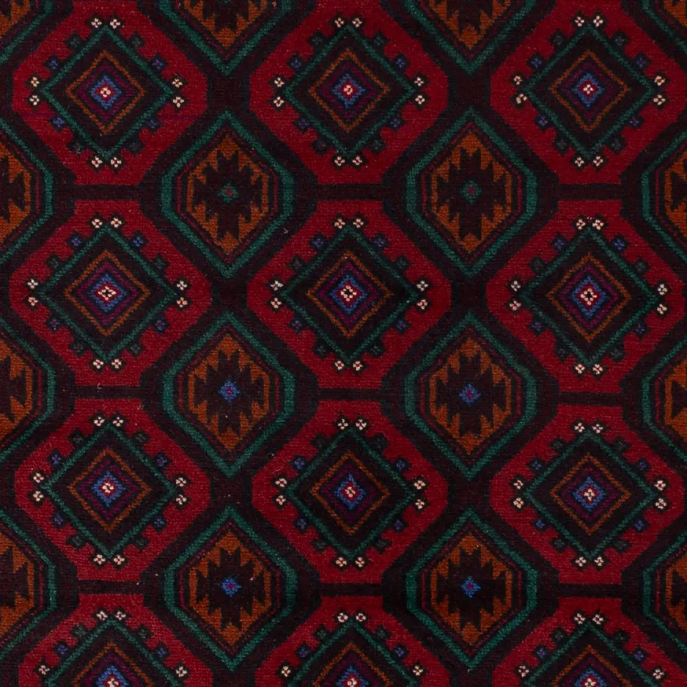 Balutsj-teppe - 203 x 120 cm - mørk rød
