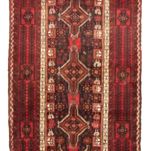 Balutsj-teppe - 208 x 105 cm - rød