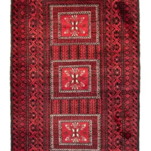 Balutsj-teppe - 217 x 121 cm - rød