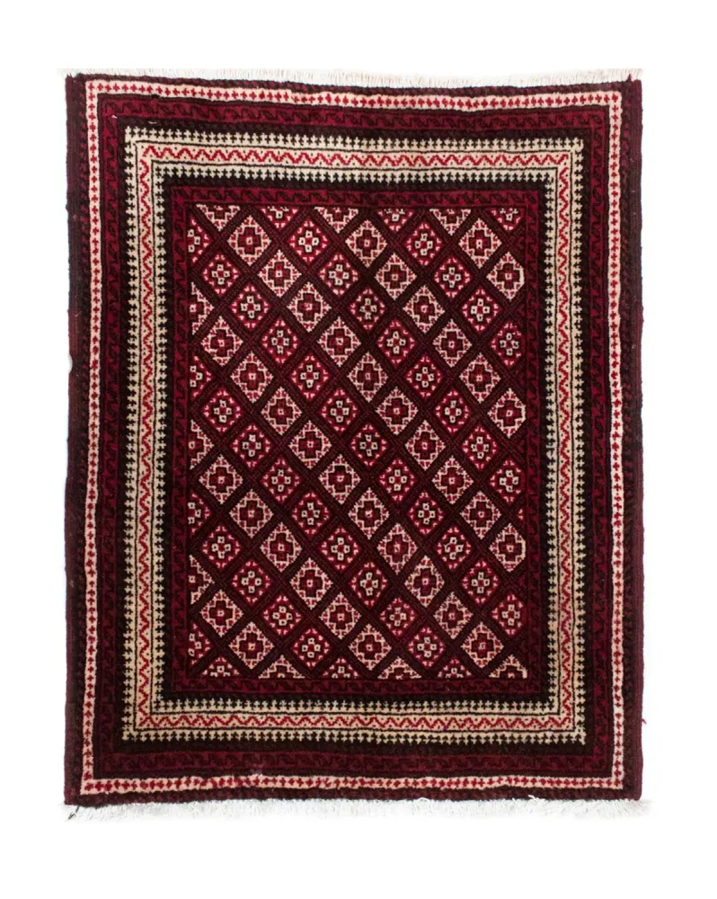 Balutsj-teppe - 84 x 70 cm - rød