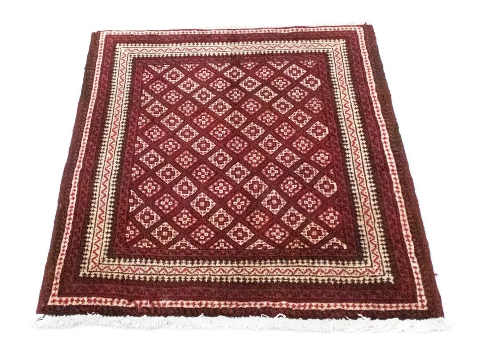 Balutsj-teppe - 84 x 70 cm - rød