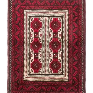 Balutsj-teppe - 95 x 74 cm - rød