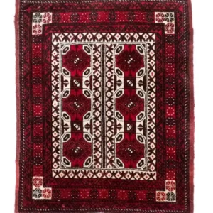 Balutsj-teppe - 78 x 63 cm - rød