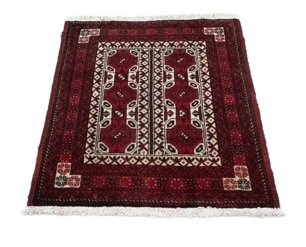 Balutsj-teppe - 78 x 63 cm - rød