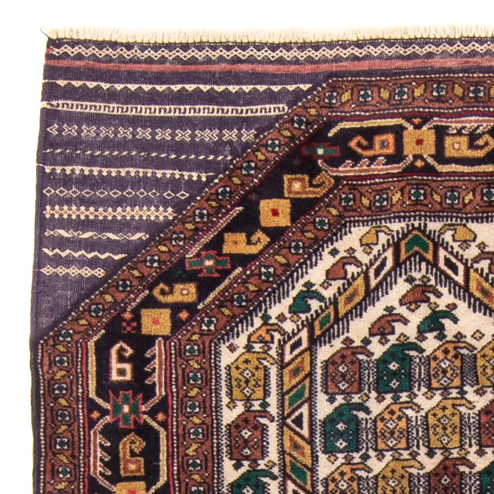 Balutsj-teppe - Bønneteppe - 126 x 82 cm - flerfarget