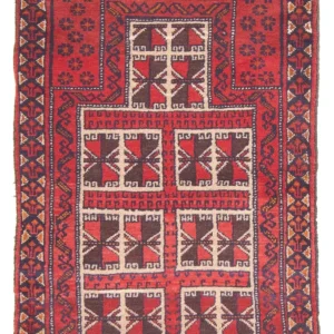 Balutsj-teppe - Bønneteppe - 127 x 80 cm - rød