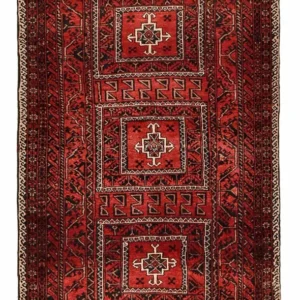 Balutsj-teppe spesiell form - 198 x 114 cm - rød