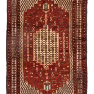 Balutsj-teppe square - 174 x 133 cm - rød