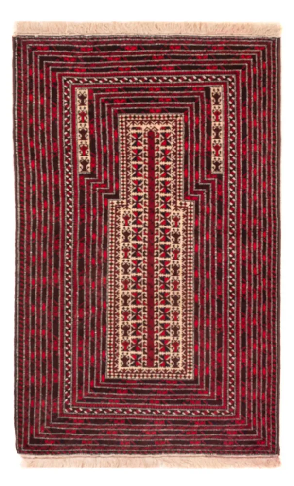 Balutsj-teppe square - 250 x 250 cm - mørk rød