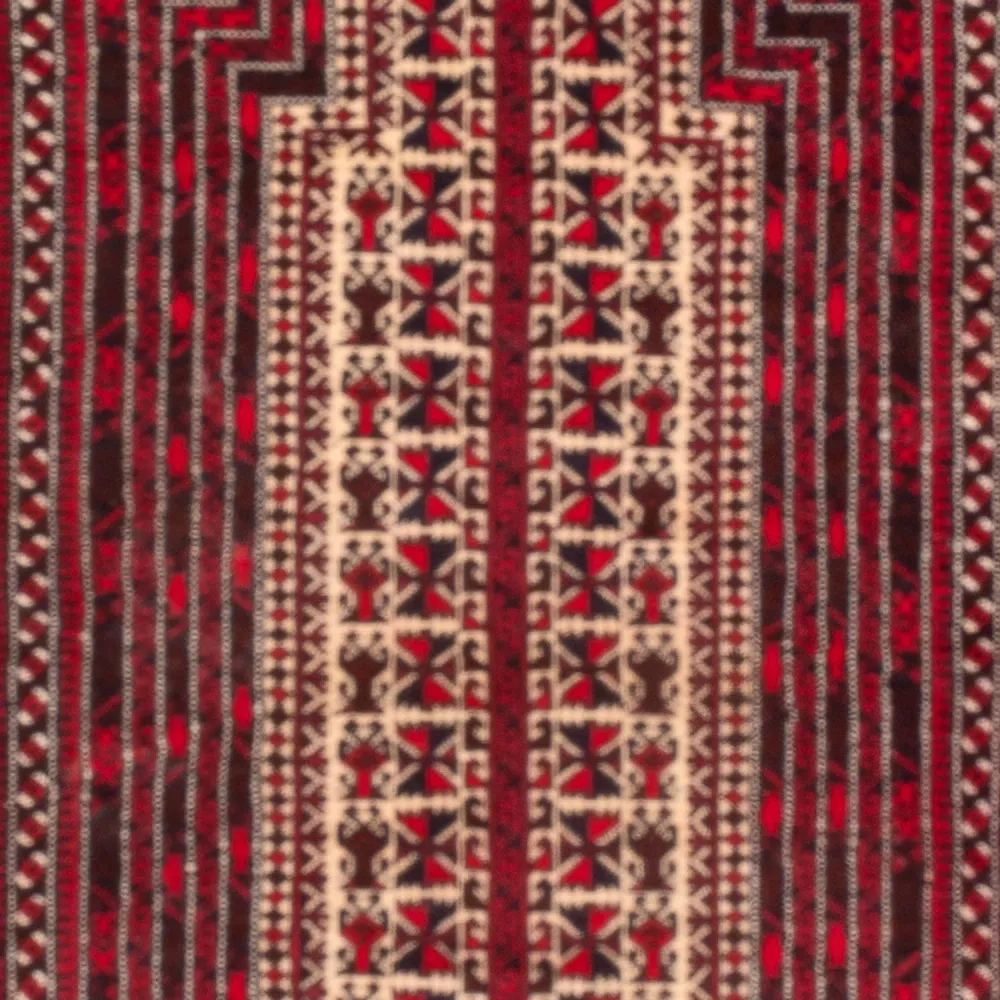 Balutsj-teppe square - 250 x 250 cm - mørk rød