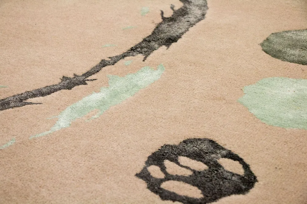 Designer teppe - 179 x 121 cm - beige