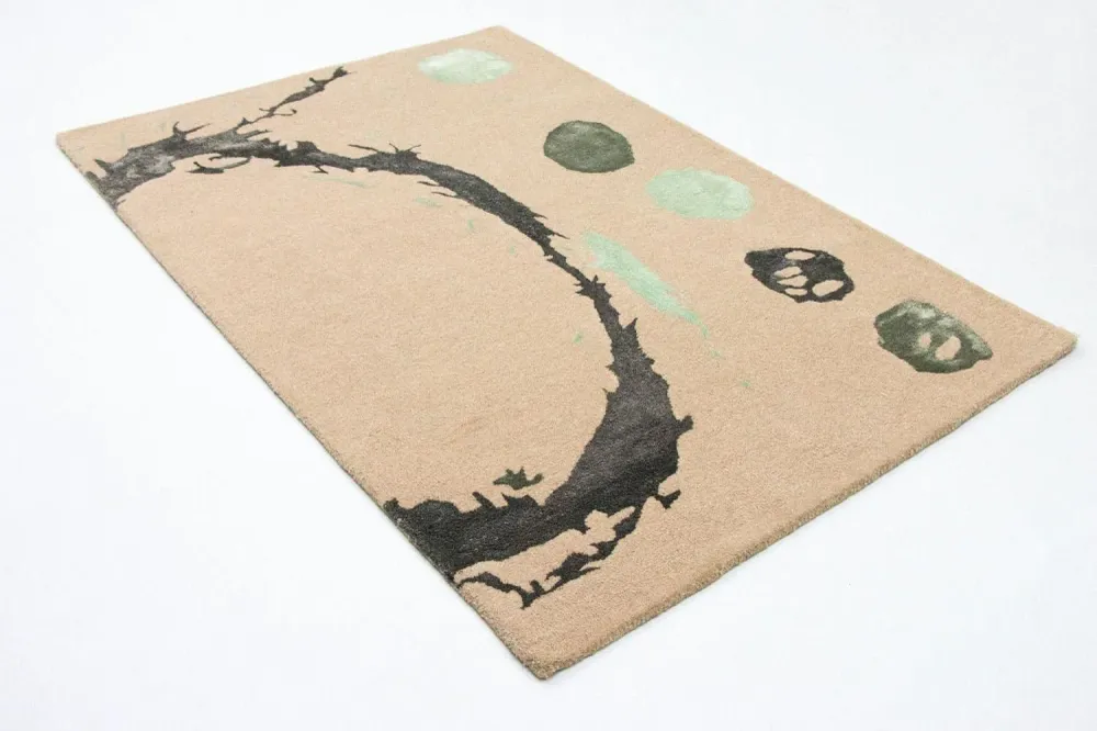 Designer teppe - 179 x 121 cm - beige