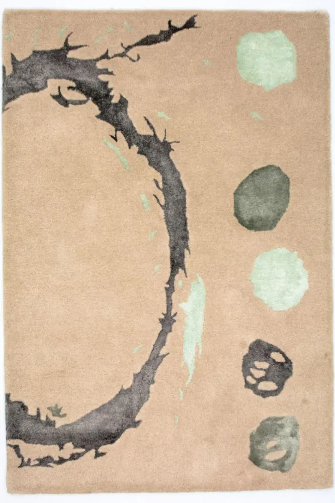 Designer teppe - 179 x 121 cm - beige