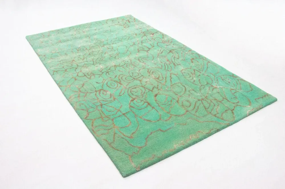 Designer teppe - 244 x 153 cm - turkis