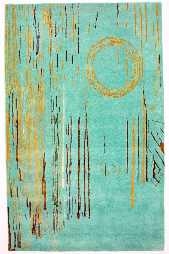 Designer teppe - 244 x 154 cm - turkis