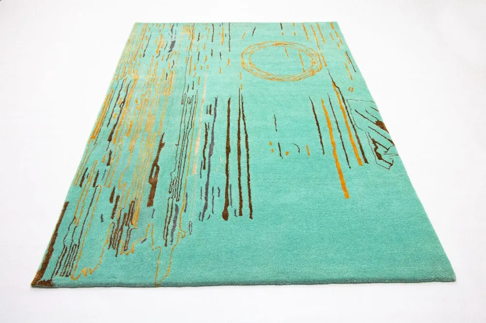 Designer teppe - 244 x 154 cm - turkis