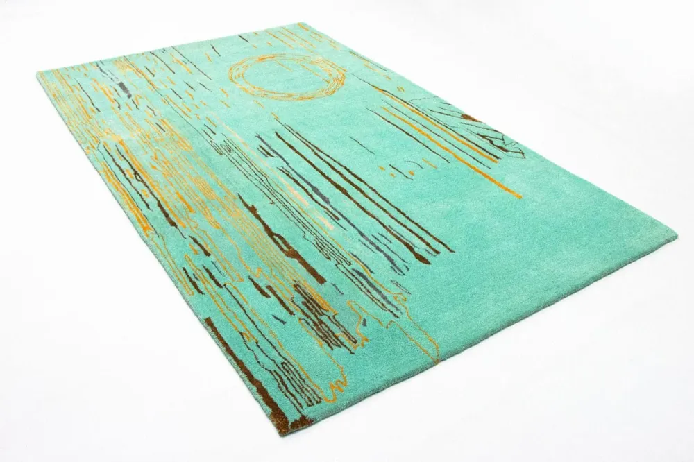 Designer teppe - 244 x 154 cm - turkis