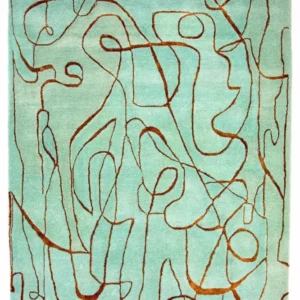 Designer teppe - 246 x 154 cm - turkis