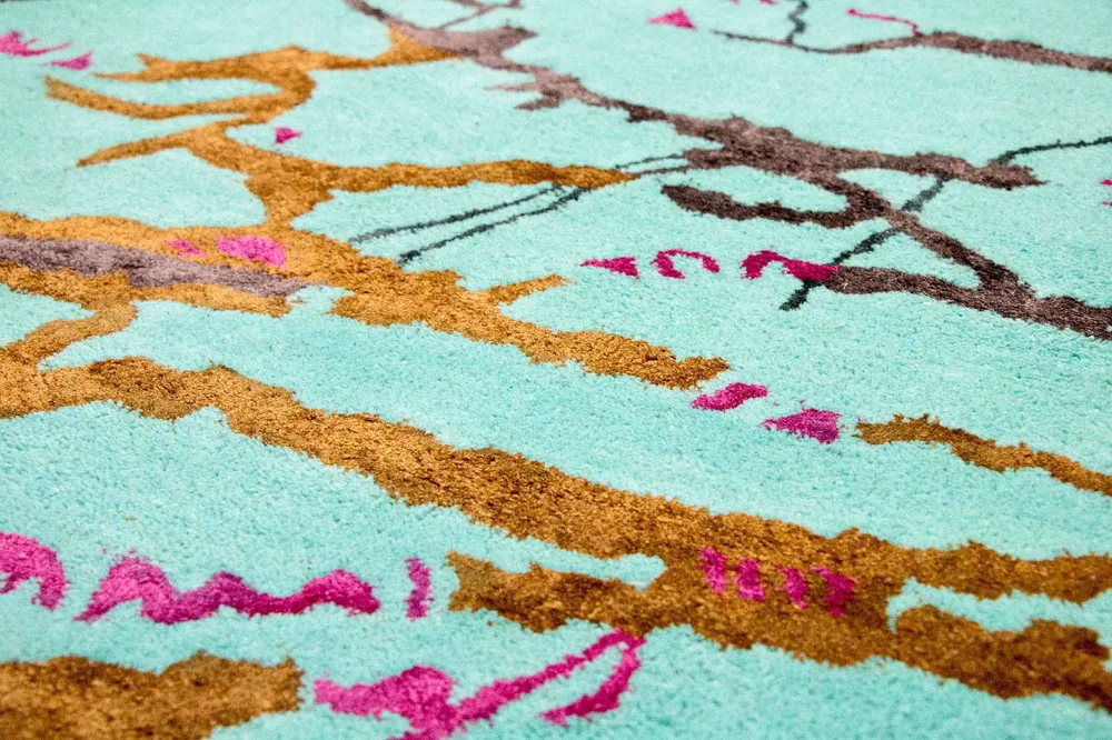 Designer teppe - 248 x 154 cm - turkis