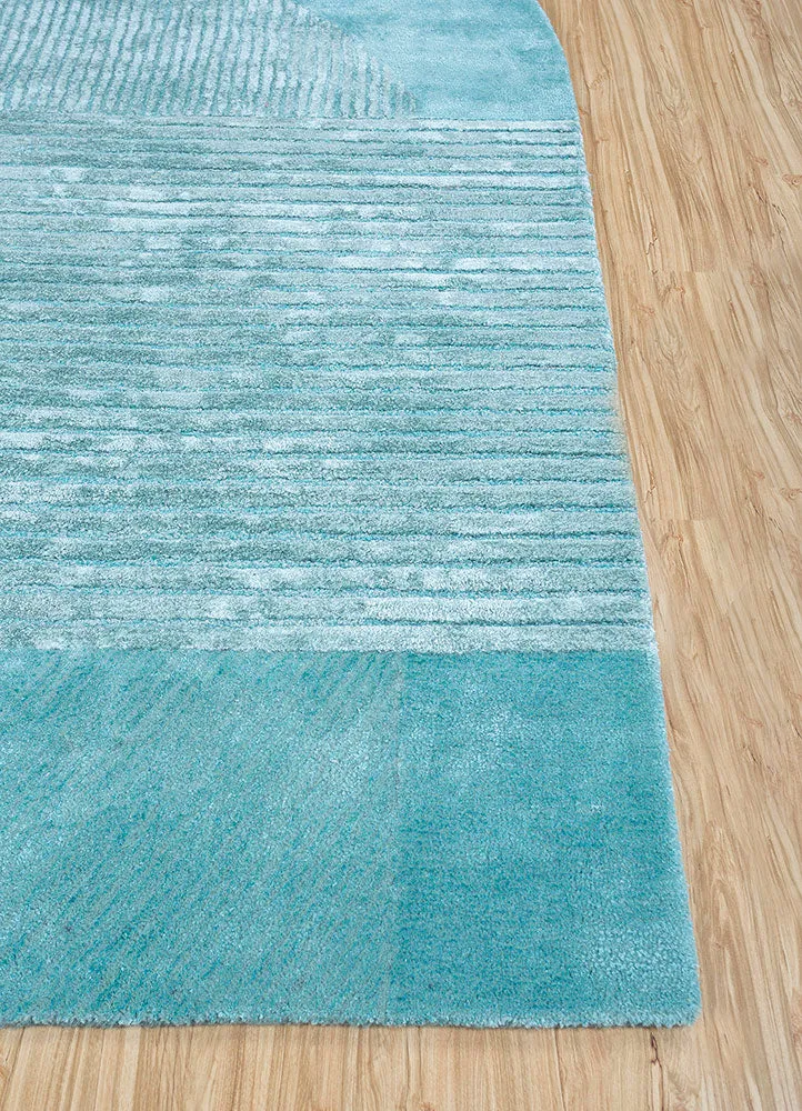 Designer teppe spesiell form - 210 x 150 cm - turkis