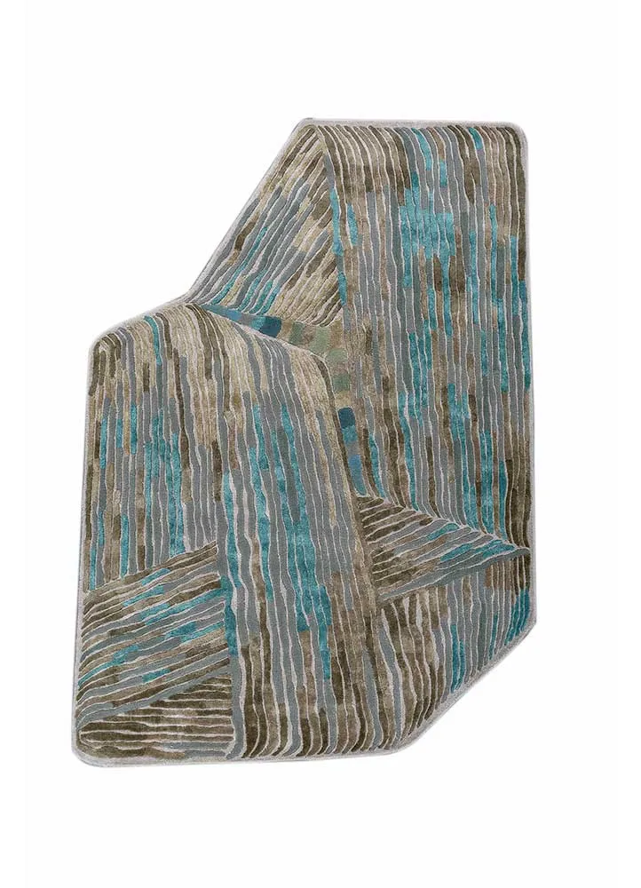 Designer teppe spesiell form - 270 x 180 cm - blå