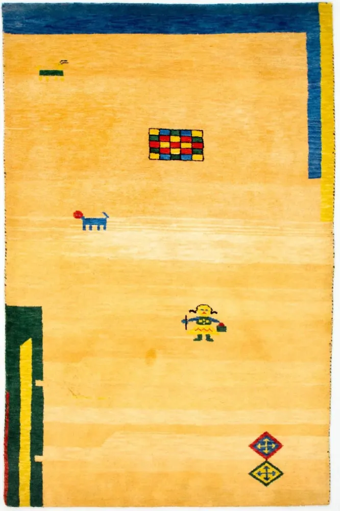 Gabbeh teppe - Indus - 193 x 121 cm - gull