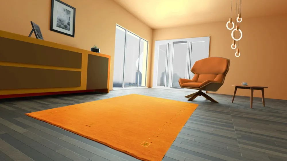 Gabbeh teppe - Indus square - 200 x 200 cm - oransje