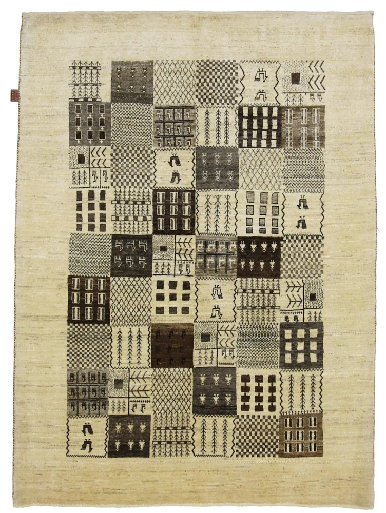 Gabbeh teppe - Loribaft Indus - 206 x 152 cm - mørk beige