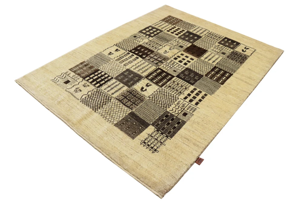 Gabbeh teppe - Loribaft Indus - 206 x 152 cm - mørk beige