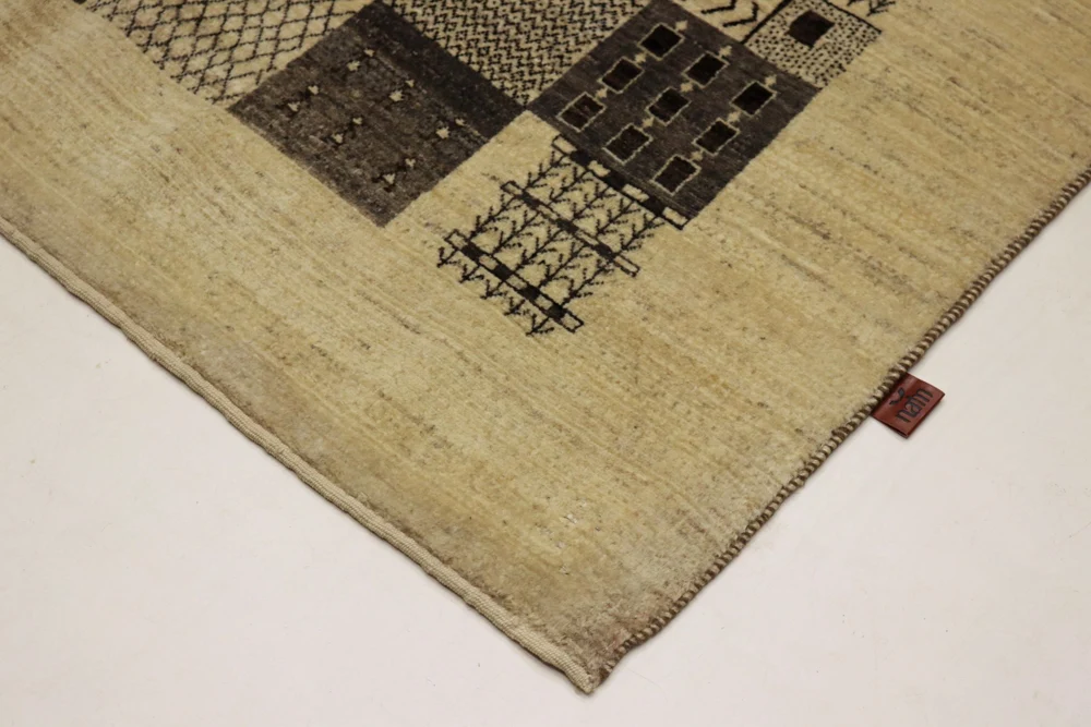 Gabbeh teppe - Loribaft Indus - 206 x 152 cm - mørk beige