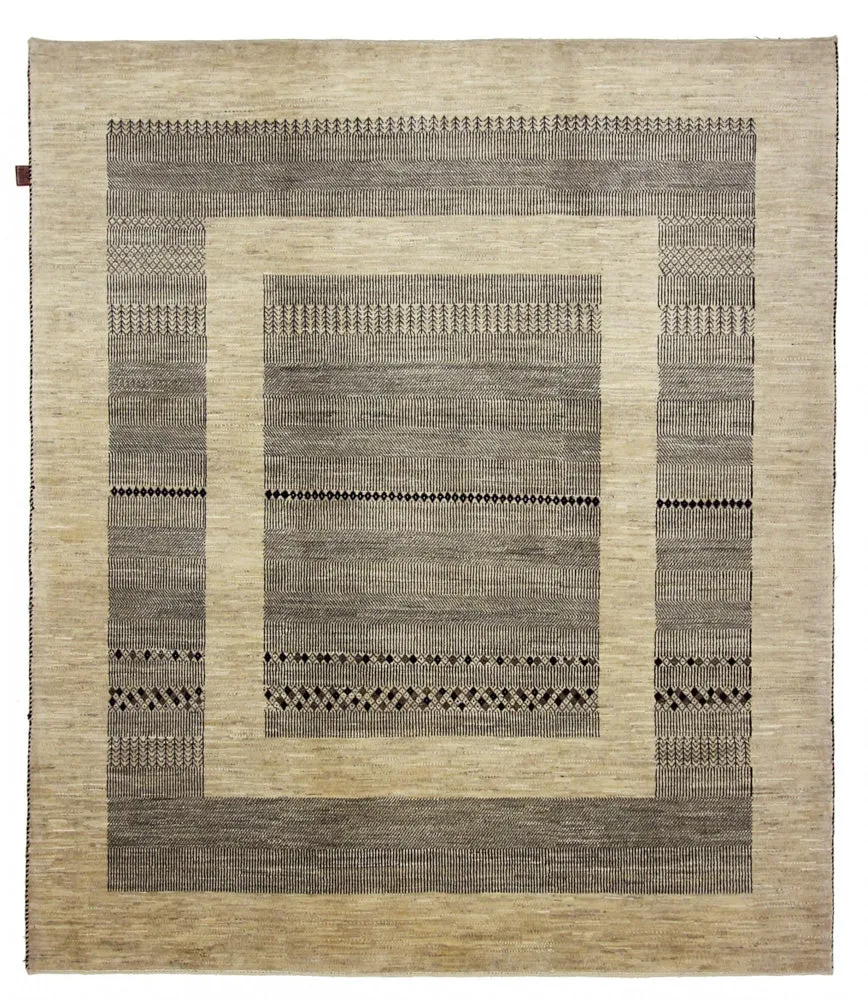 Gabbeh teppe - Loribaft Indus - 235 x 203 cm - mørk beige