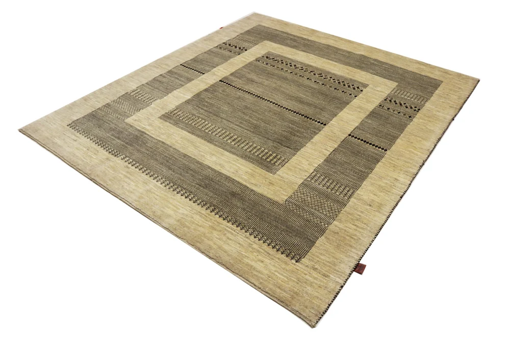 Gabbeh teppe - Loribaft Indus - 235 x 203 cm - mørk beige