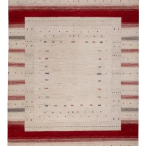 Gabbeh teppe - Loribaft Indus - 242 x 176 cm - lys beige